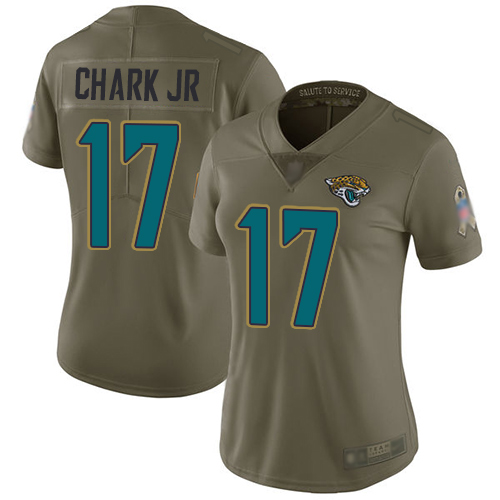 Jaguars #17 DJ Chark Jr Olive Women's Stitched Football Limited 2017 Salute to Service Jersey Jaguars #17 DJ Chark Jr Olive Women's Stitched Football Limited 2017 Salute to Service Jersey