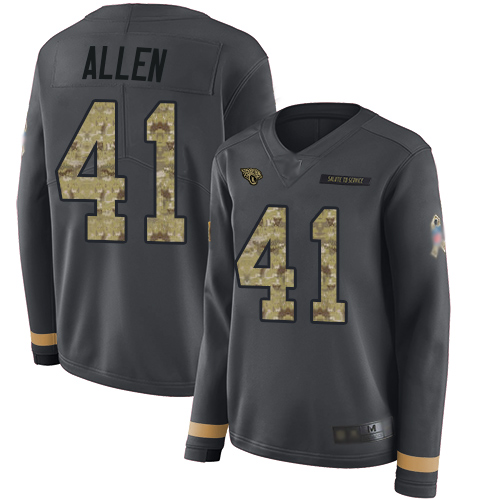 Jaguars #41 Josh Allen Anthracite Salute to Service Women's Stitched Football Limited Therma Long Sleeve Jersey Jaguars #41 Josh Allen Anthracite Salute to Service Women's Stitched Football Limited Therma Long Sleeve Jersey