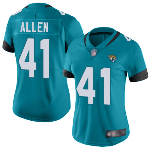 Jaguars #41 Josh Allen Teal Green Alternate Women's Stitched Football Vapor Untouchable Limited Jersey Jaguars #41 Josh Allen Teal Green Alternate Women's Stitched Football Vapor Untouchable Limited Jersey