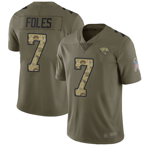 Jaguars #7 Nick Foles Olive Camo Men's Stitched Football Limited 2017 Salute To Service Jersey Jaguars #7 Nick Foles Olive Camo Men's Stitched Football Limited 2017 Salute To Service Jersey