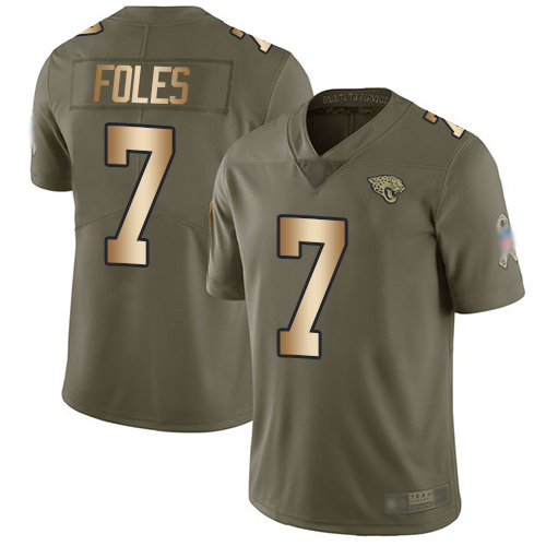 Jaguars #7 Nick Foles Olive Gold Men's Stitched Football Limited 2017 Salute To Service Jersey Jaguars #7 Nick Foles Olive Gold Men's Stitched Football Limited 2017 Salute To Service Jersey