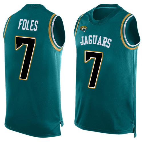 Jaguars #7 Nick Foles Teal Green Alternate Men's Stitched Football Limited Tank Top Jersey Jaguars #7 Nick Foles Teal Green Alternate Men's Stitched Football Limited Tank Top Jersey
