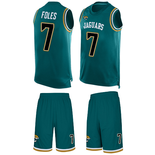 Jaguars #7 Nick Foles Teal Green Alternate Men's Stitched Football Limited Tank Top Suit Jersey Jaguars #7 Nick Foles Teal Green Alternate Men's Stitched Football Limited Tank Top Suit Jersey