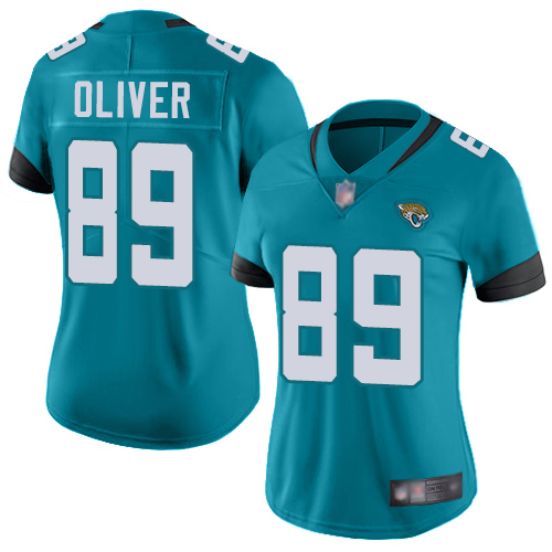Jaguars #89 Josh Oliver Teal Green Alternate Women's Stitched Football Vapor Untouchable Limited Jersey Jaguars #89 Josh Oliver Teal Green Alternate Women's Stitched Football Vapor Untouchable Limited Jersey