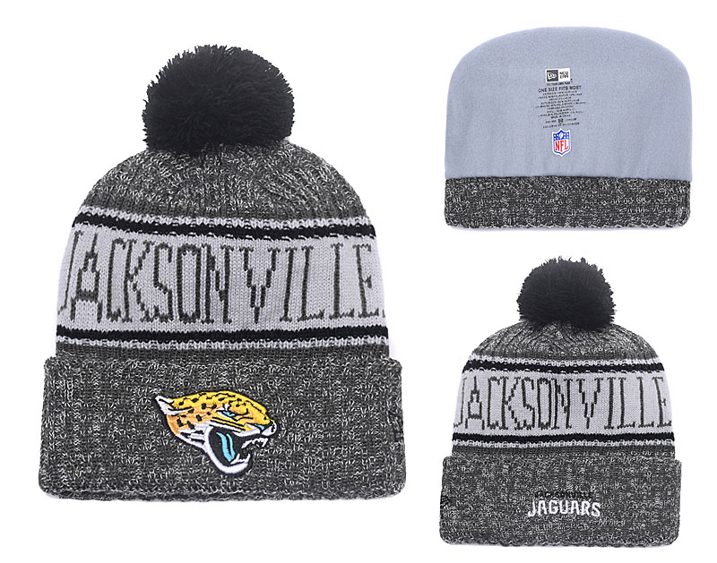 Jaguars Graphite 2018 NFL Sideline Pom Knit Hat YD