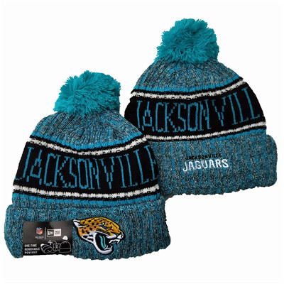 Jaguars Team Logo Blue Pom Knit Hat YD