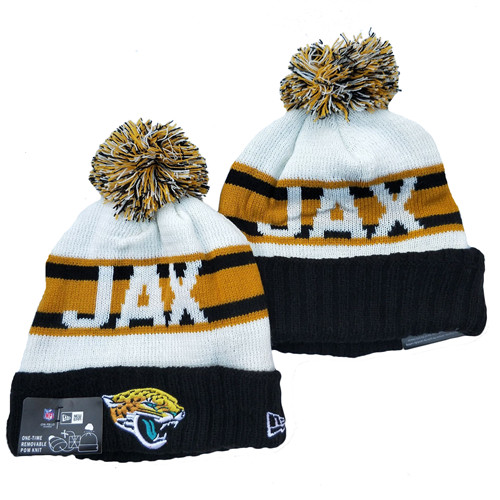 Jaguars Team Logo White Black Cuffed Knit Hat YD