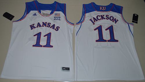 Jayhawks #11 Josh Jackson White Basketball Authentic Stitched NCAA Jersey Jayhawks #11 Josh Jackson White Basketball Authentic Stitched NCAA Jersey