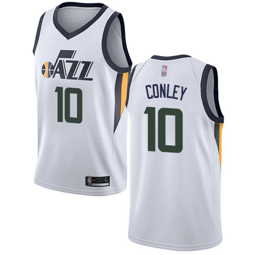 Jazz #10 Mike Conley White Basketball Swingman Association Edition Jersey Jazz #10 Mike Conley White Basketball Swingman Association Edition Jersey