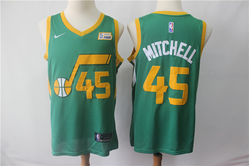 Jazz 45 Donovan Mitchell Green 2018-19 Earned Edition Nike Swingman Jersey Jazz 45 Donovan Mitchell Green 2018-19 Earned Edition Nike Swingman Jersey