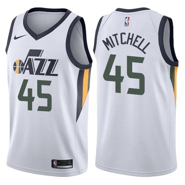 Jazz 45 Donovan Mitchell White Nike Swingman Jersey(Without The Sponsor's Logo) Jazz 45 Donovan Mitchell White Nike Swingman Jersey(Without The Sponsor's Logo)