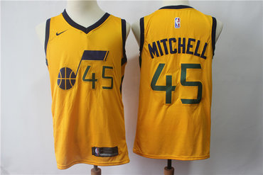 Jazz 45 Donovan Mitchell Yellow Nike Swingman Jersey(Without The Sponsor's Logo) Jazz 45 Donovan Mitchell Yellow Nike Swingman Jersey(Without The Sponsor's Logo)