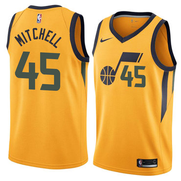 Jazz 45 Donovan Mitchell Yellow Nike Swingman Jersey(Without The Sponsor's Logo) Jazz 45 Donovan Mitchell Yellow Nike Swingman Jersey(Without The Sponsor's Logo)