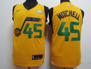Jazz 45 Donovan Mitchell Yellow Nike Swingman Jersey Jazz 45 Donovan Mitchell Yellow Nike Swingman Jersey