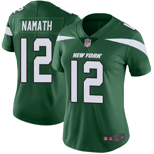 Jets #12 Joe Namath Green Team Color Women's Stitched Football Vapor Untouchable Limited Jersey Jets #12 Joe Namath Green Team Color Women's Stitched Football Vapor Untouchable Limited Jersey
