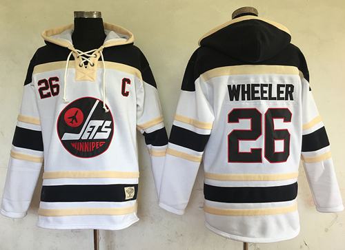 Jets #26 Blake Wheeler White Sawyer Hooded Sweatshirt Stitched NHL Jersey Jets #26 Blake Wheeler White Sawyer Hooded Sweatshirt Stitched NHL Jersey