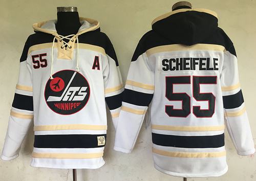 Jets #55 Mark Scheifele White Sawyer Hooded Sweatshirt Stitched NHL Jersey Jets #55 Mark Scheifele White Sawyer Hooded Sweatshirt Stitched NHL Jersey