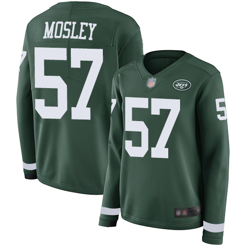 Jets #57 C.J. Mosley Green Team Color Women's Stitched Football Limited Therma Long Sleeve Jersey Jets #57 C.J. Mosley Green Team Color Women's Stitched Football Limited Therma Long Sleeve Jersey