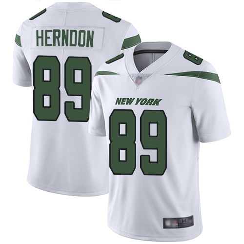 Jets #89 Chris Herndon White Men's Stitched Football Vapor Untouchable Limited Jersey Jets #89 Chris Herndon White Men's Stitched Football Vapor Untouchable Limited Jersey