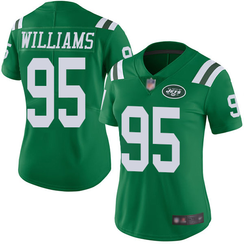 Jets #95 Quinnen Williams Green Women's Stitched Football Limited Rush Jersey Jets #95 Quinnen Williams Green Women's Stitched Football Limited Rush Jersey