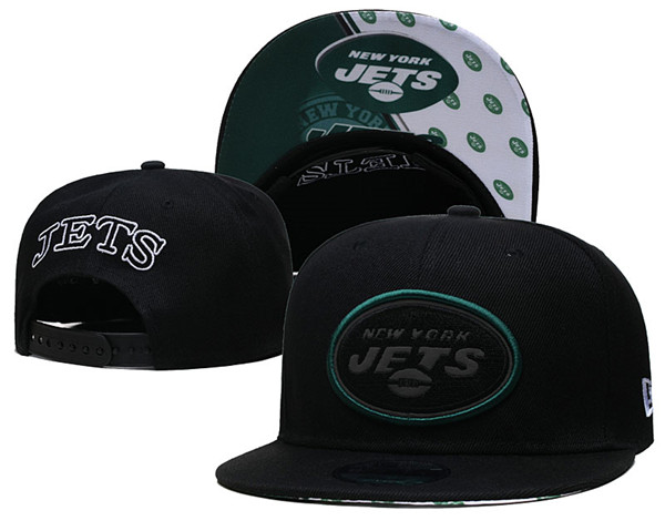 Jets Black Snapback Hat--GS