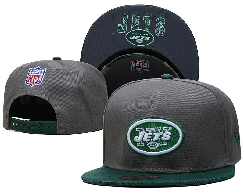 Jets Gray Snapback Hat --TX