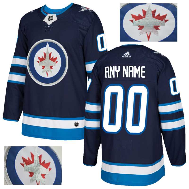 Jets Men's Customized Navy With Special Glittery Logo Adidas Jersey Jets Men's Customized Navy With Special Glittery Logo Adidas Jersey