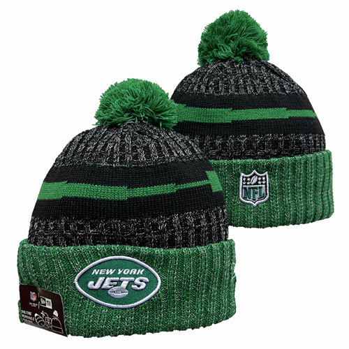 Jets Team Logo Pom Knit Hat YD-2