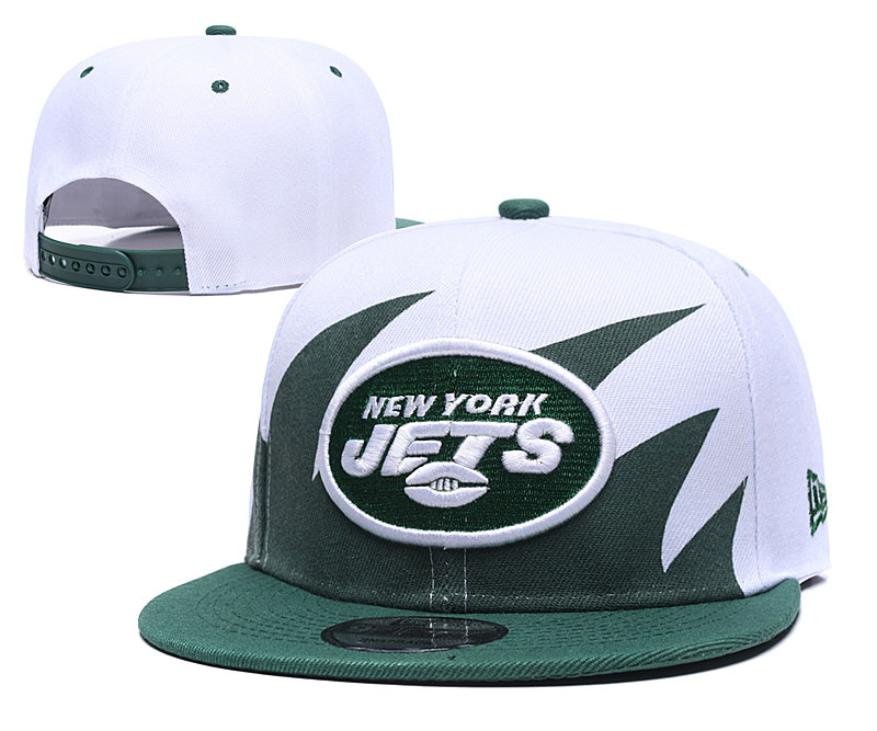 Jets Team Logo White Green Adjustable Hat GS