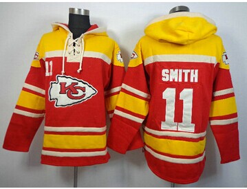 Kansas City Chiefs #11 Alex Smith Orange-Red Sawyer Hooded Sweatshirt Stitched Jersey Kansas City Chiefs #11 Alex Smith Orange-Red Sawyer Hooded Sweatshirt Stitched Jersey