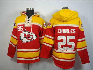 Kansas City Chiefs #25 Charles Orange-Red Sawyer Hooded Sweatshirt Stitched Jersey Kansas City Chiefs #25 Charles Orange-Red Sawyer Hooded Sweatshirt Stitched Jersey