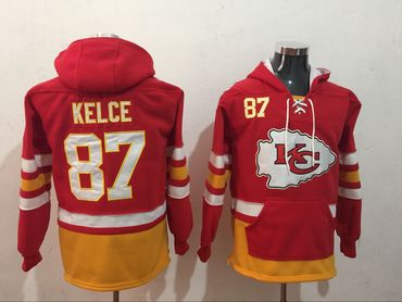 Kansas City Chiefs 87 Travis Kelce Red All Stitched Hooded Sweatshirt Kansas City Chiefs 87 Travis Kelce Red All Stitched Hooded Sweatshirt