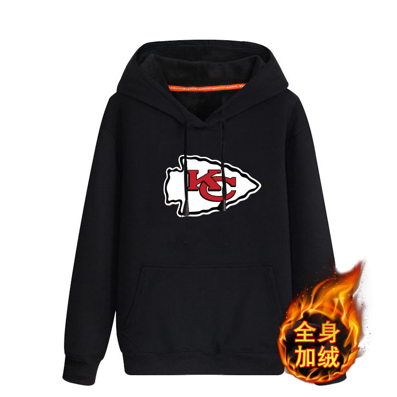 Kansas City Chiefs Black Men's Winter Thicken NFL Pullover Hoodie Kansas City Chiefs Black Men's Winter Thicken NFL Pullover Hoodie