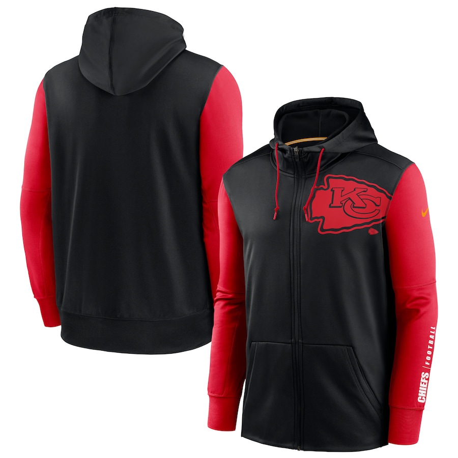 Kansas City Chiefs Black Red Fan Gear Mascot Performance Full-Zip Hoodie Kansas City Chiefs Black Red Fan Gear Mascot Performance Full-Zip Hoodie