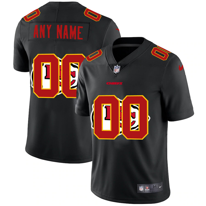 Kansas City Chiefs Custom Men's Nike Team Logo Dual Overlap Limited NFL Jersey Black Kansas City Chiefs Custom Men's Nike Team Logo Dual Overlap Limited NFL Jersey Black