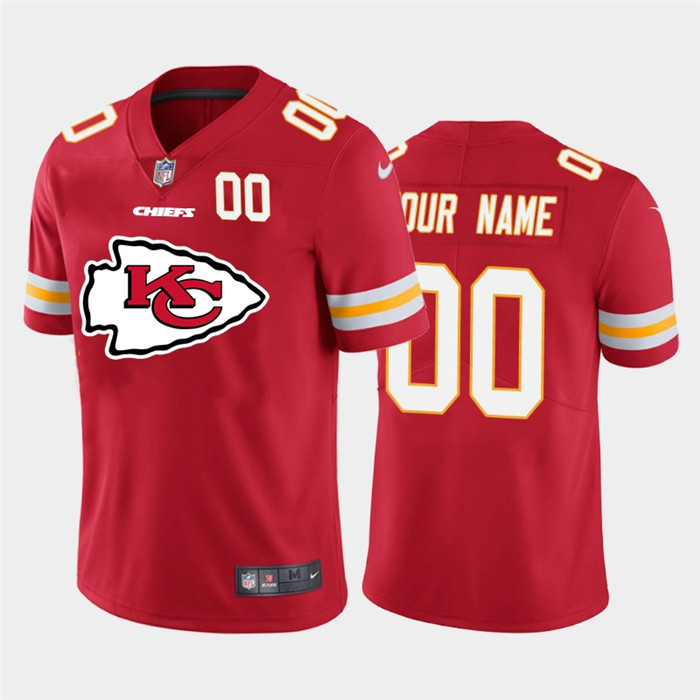 Kansas City Chiefs Custom Red Men's Nike Big Team Logo Player Vapor Limited NFL Jersey Kansas City Chiefs Custom Red Men's Nike Big Team Logo Player Vapor Limited NFL Jersey
