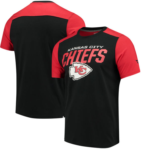 Kansas City Chiefs NFL Pro Line By Fanatics Branded Iconic Color Blocked T-Shirt Black Red