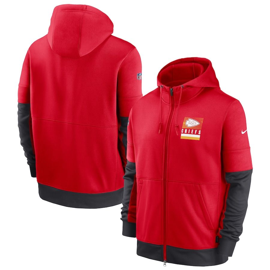 Kansas City Chiefs Nike Sideline Impact Lockup Performance Full-Zip Hoodie Red Kansas City Chiefs Nike Sideline Impact Lockup Performance Full-Zip Hoodie Red