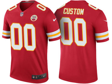 Men's Kansas City Chiefs Red Custom Color Rush Limited Jersey Men's Kansas City Chiefs Red Custom Color Rush Limited Jersey