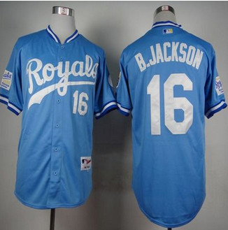 Kansas City Royals #16 Bo Jackson Light Blue 1985 Turn Back The Clock Stitched Baseball jersey