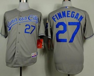 Kansas City Royals #27 Brandon Finnegan Grey Cool Base Stitched Baseball Jersey