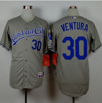 Kansas City Royals #30 Yordano Ventura Grey Road Cool Base Stitched Baseball Jersey