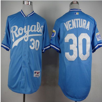 Kansas City Royals #30 Yordano Ventura Light Blue 1985 Turn Back The Clock Stitched Baseball jersey
