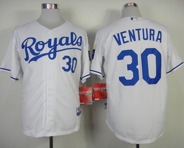 Kansas City Royals #30 Yordano Ventura White Cool Base Stitched Baseball Jersey
