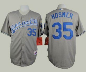 Kansas City Royals #35 Eric Hosmer Grey Road Cool Base Stitched Baseball Jersey