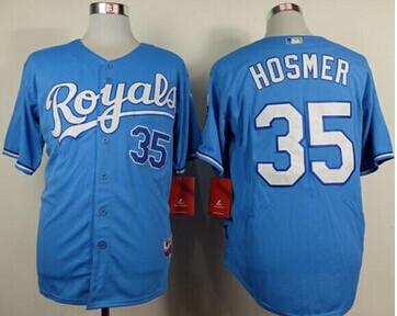 Kansas City Royals #35 Eric Hosmer Light Blue Alternate 1 Cool Base Stitched Baseball Jersey