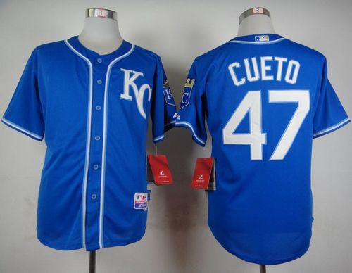 Kansas City Royals #47 Johnny Cueto Light Blue Alternate 2 Cool Base Stitched Baseball Jersey