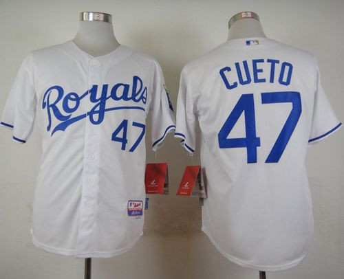 Kansas City Royals #47 Johnny Cueto White Cool Base Stitched Baseball Jersey