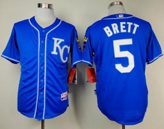 Kansas City Royals #5 George Brett Light Blue Alternate 2 Cool Base Stitched Baseball Jersey