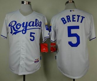 Kansas City Royals #5 George Brett White Cool Base Stitched Baseball Jersey
